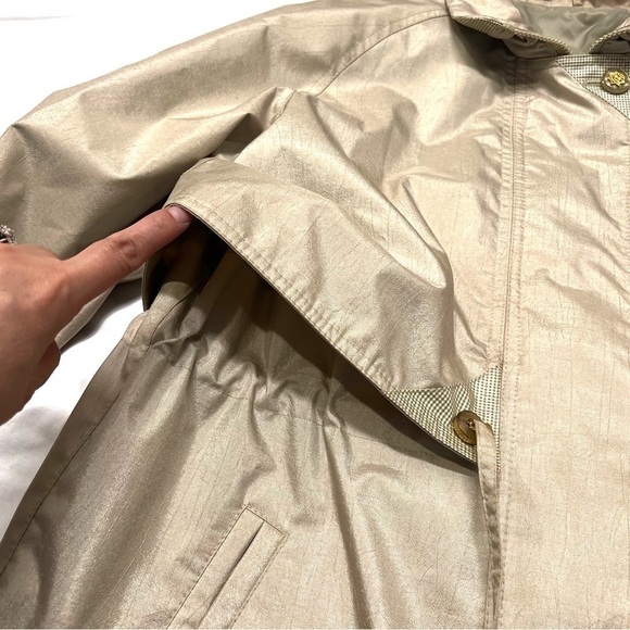VINTAGE FLEET STREET 80’s Women’s Tan Zip Trench Coat Rain Jacket Size PM - Picture 10 of 15